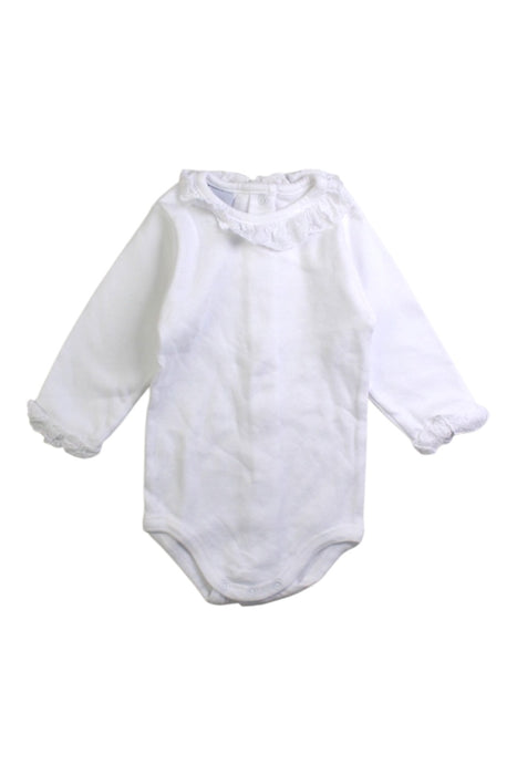 A White Long Sleeve Bodysuits from Babidu in size 0-3M for girl. (Front View)