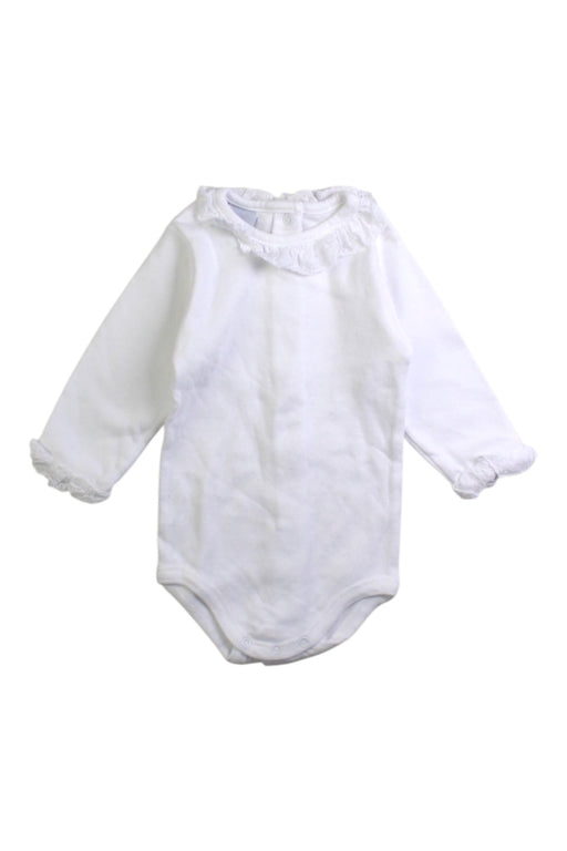 A White Long Sleeve Bodysuits from Babidu in size 0-3M for girl. (Front View)