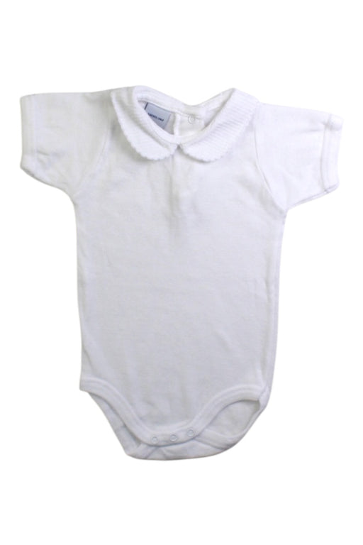 A White Short Sleeve Bodysuits from Babidu in size 0-3M for neutral. (Front View)