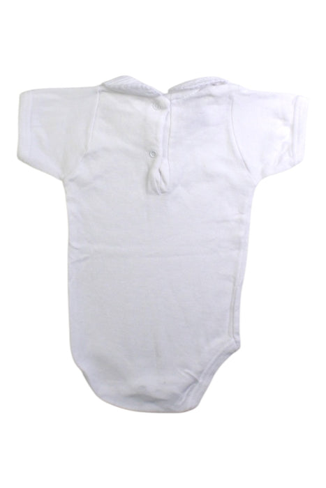 A White Short Sleeve Bodysuits from Babidu in size 0-3M for neutral. (Back View)