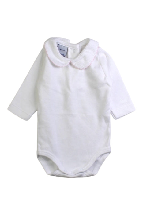 A White Long Sleeve Bodysuits from Babidu in size Newborn for girl. (Front View)