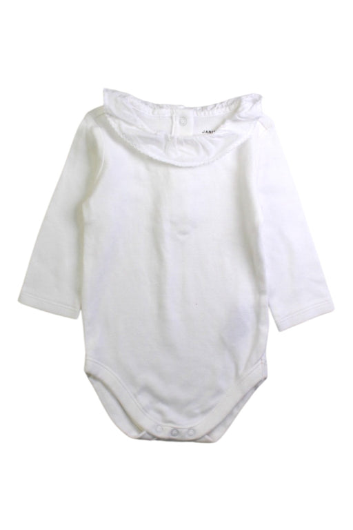 A White Long Sleeve Bodysuits from Janie & Jack in size 3-6M for girl. (Front View)