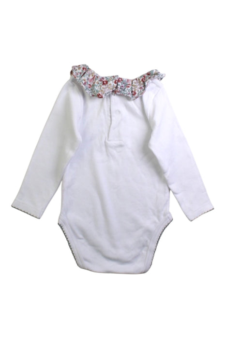 A White Long Sleeve Bodysuits from La Coqueta in size 3-6M for girl. (Back View)