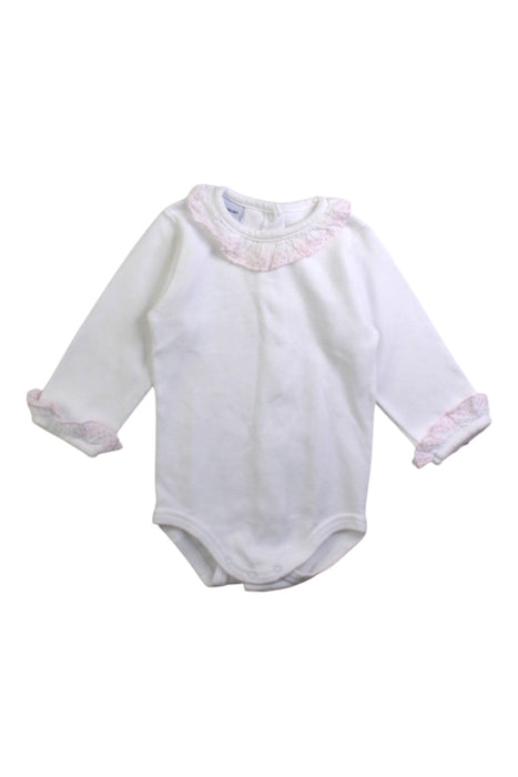 A White Long Sleeve Bodysuits from Babidu in size 3-6M for girl. (Front View)