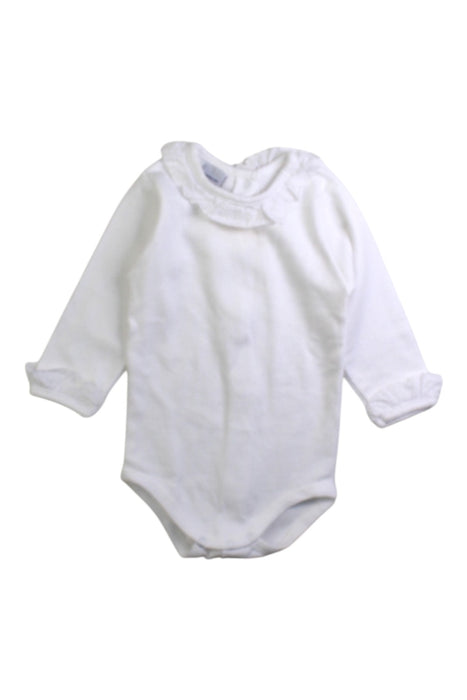 A White Long Sleeve Bodysuits from Babidu in size 3-6M for girl. (Front View)
