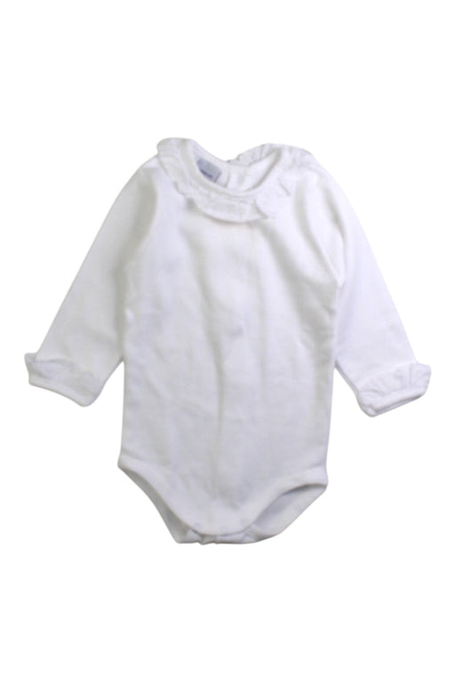 A White Long Sleeve Bodysuits from Babidu in size 3-6M for girl. (Front View)