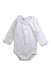 A White Long Sleeve Bodysuits from Babidu in size 3-6M for girl. (Front View)