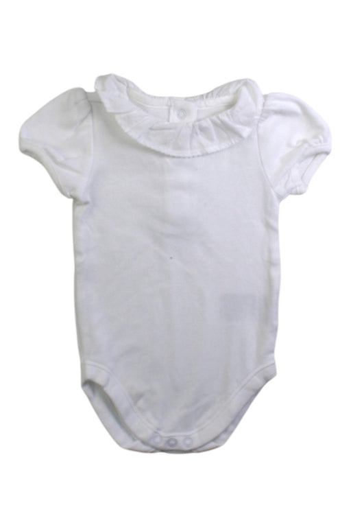 A White Short Sleeve Bodysuits from Janie & Jack in size 0-3M for girl. (Front View)