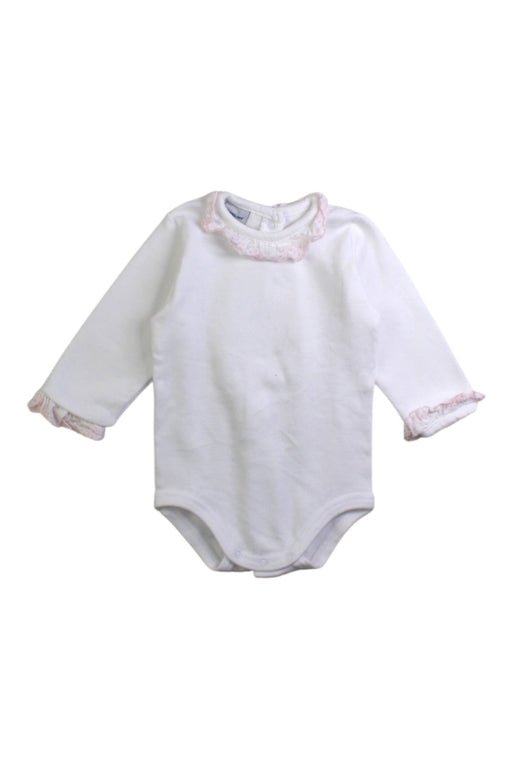 A White Long Sleeve Bodysuits from Babidu in size 0-3M for girl. (Front View)