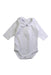 A White Long Sleeve Bodysuits from Babidu in size Newborn for neutral. (Front View)