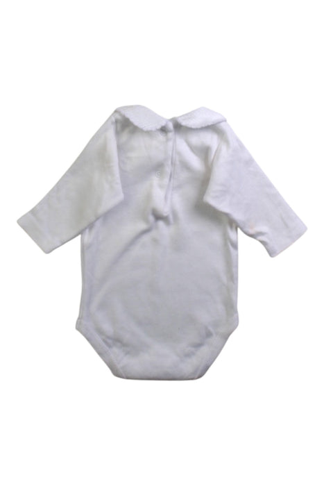 A White Long Sleeve Bodysuits from Babidu in size Newborn for neutral. (Back View)