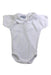 A White Short Sleeve Bodysuits from Babidu in size Newborn for neutral. (Front View)