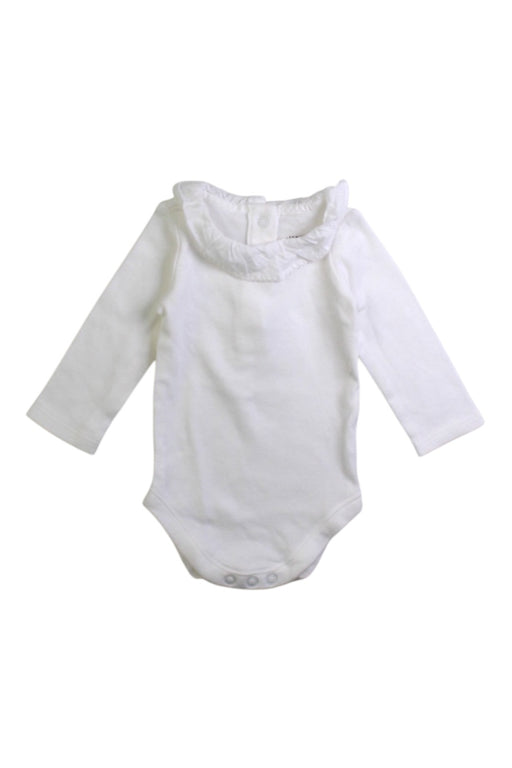 A White Long Sleeve Bodysuits from Janie & Jack in size Newborn for girl. (Front View)