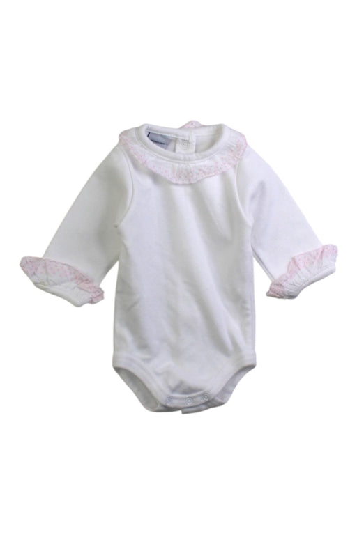 A White Long Sleeve Bodysuits from Babidu in size Newborn for girl. (Front View)
