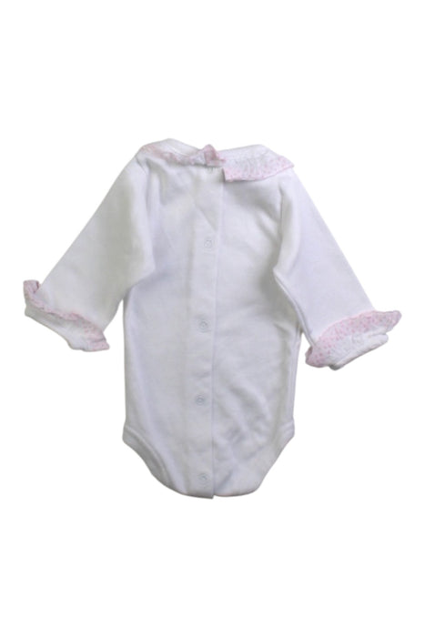 A White Long Sleeve Bodysuits from Babidu in size Newborn for girl. (Back View)
