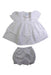 A White Skirt Sets from Feltman Brothers in size 0-3M for girl. (Front View)
