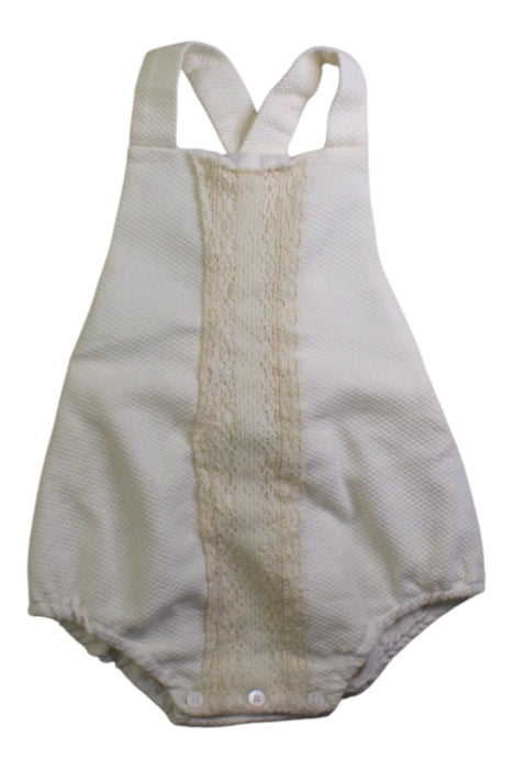 A Ivory Sleeveless Rompers from Miranda in size 6-12M for girl. (Front View)