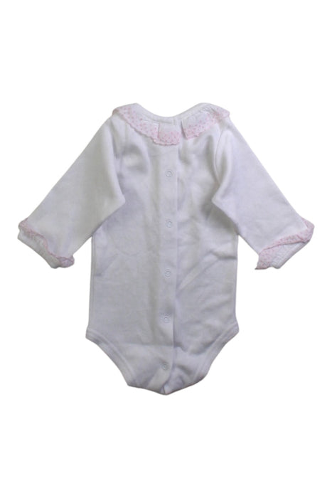 A White Long Sleeve Bodysuits from Babidu in size Newborn for girl. (Back View)