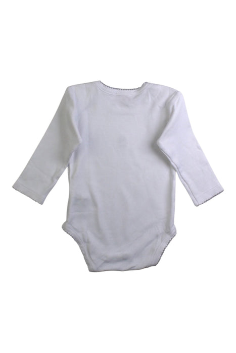 A White Long Sleeve Bodysuits from La Coqueta in size 3-6M for neutral. (Back View)