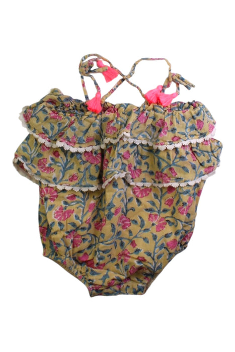 A Pink Sleeveless Rompers from Louise Misha in size 6-12M for girl. (Front View)