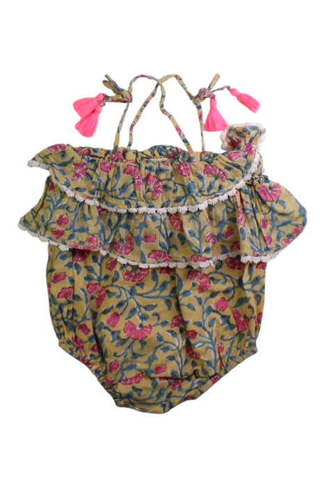 A Pink Sleeveless Rompers from Louise Misha in size 6-12M for girl. (Back View)