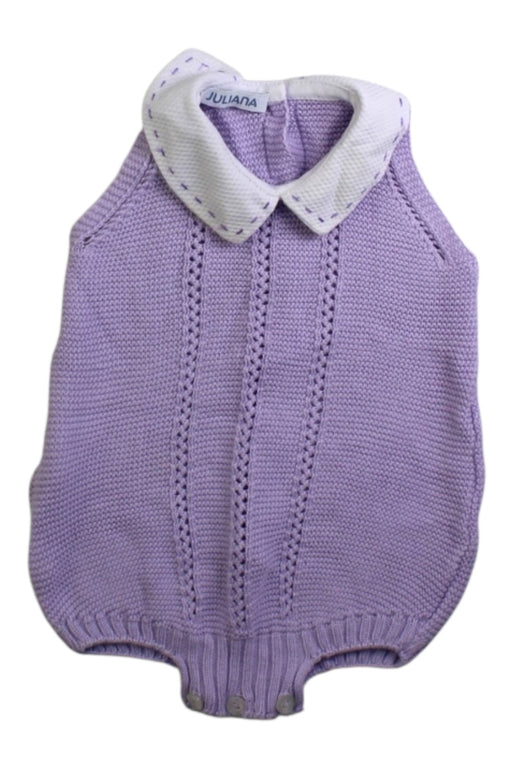 A Purple Sleeveless Rompers from Juliana in size Newborn for girl. (Front View)