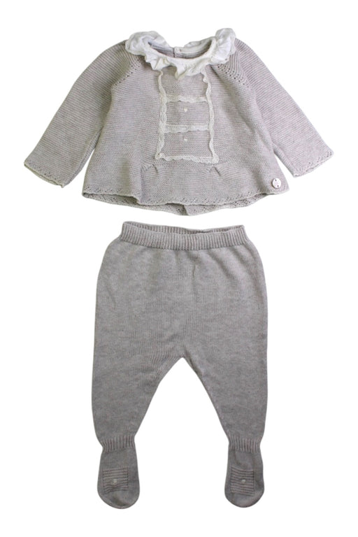 A Grey Pants Sets from Paz Rodriguez in size Newborn for girl. (Front View)