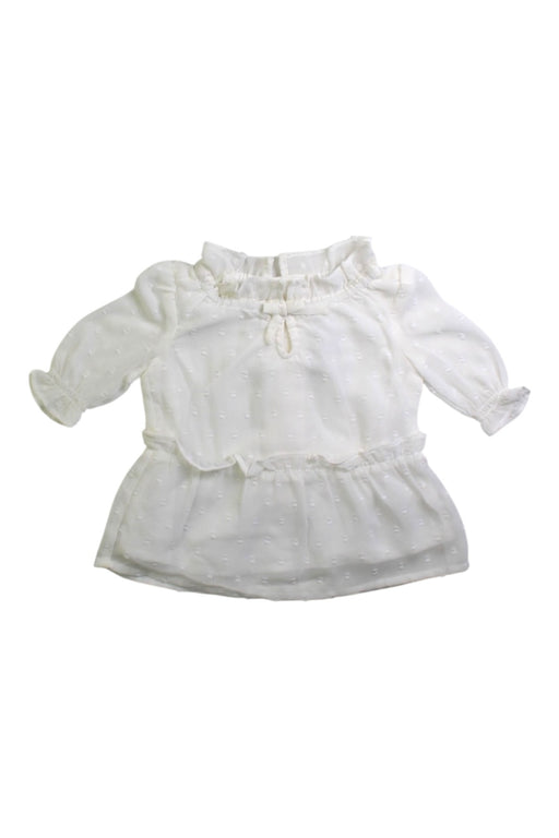 A White Long Sleeve Tops from Janie & Jack in size 3-6M for girl. (Front View)