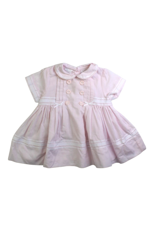 A Pink Short Sleeve Dresses from Sarah Louise in size 0-3M for girl. (Front View)