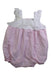 A Pink Sleeveless Rompers from Janie & Jack in size 0-3M for girl. (Front View)
