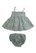 A Green Shorts Sets from Oeuf in size 6-12M for girl. (Front View)