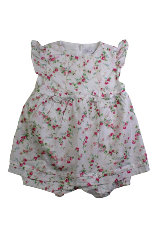A White Sleeveless Rompers from Patachou in size 6-12M for girl. (Front View)