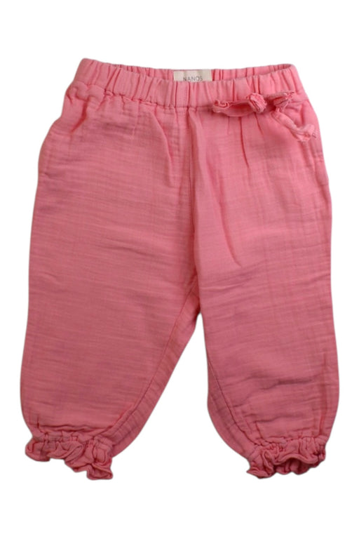 A Pink Casual Pants from Nanos in size 6-12M for girl. (Front View)