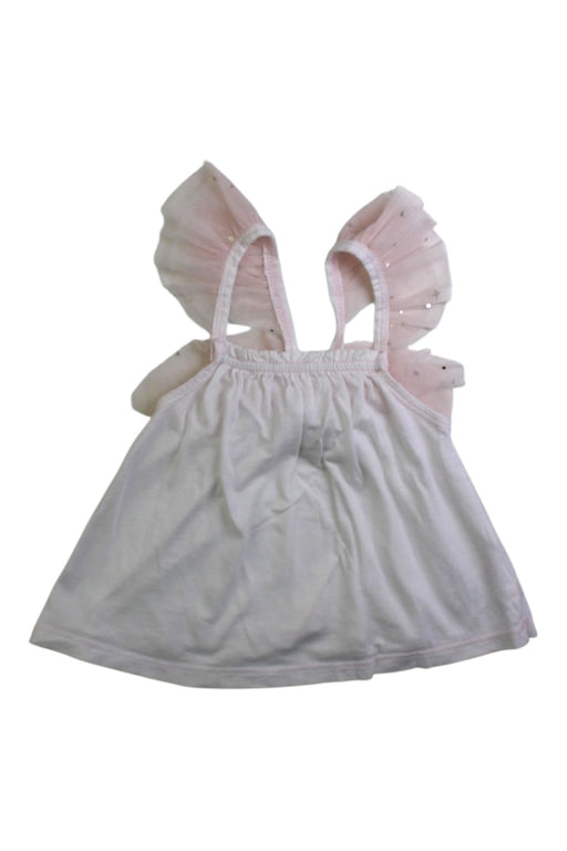 A White Sleeveless Tops from Luna Luna in size 6-12M for girl. (Front View)