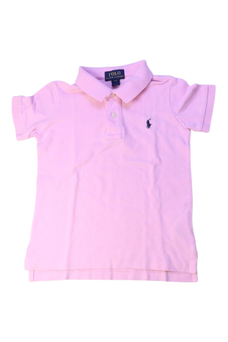 A Pink Short Sleeve Polos from Polo Ralph Lauren in size 3T for boy. (Front View)