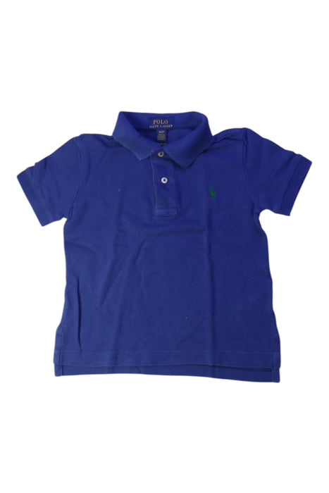 A Blue Short Sleeve Polos from Polo Ralph Lauren in size 3T for boy. (Front View)
