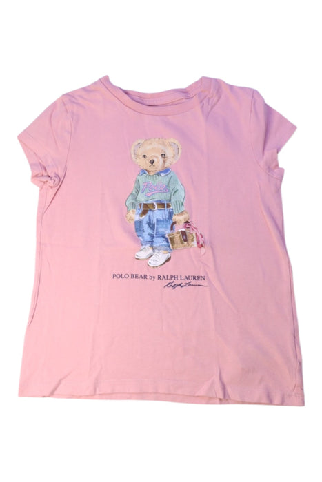 A Pink Short Sleeve T Shirts from Polo Ralph Lauren in size 6T for girl. (Front View)