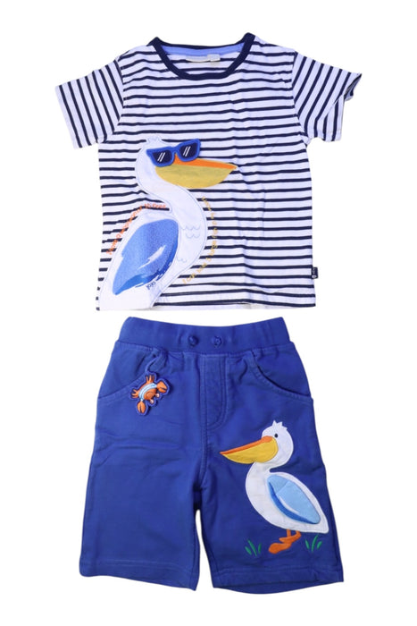 A Blue Short Sets from Jojo Maman Bébé in size 3T for boy. (Front View)