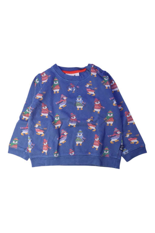 A Blue Crewneck Sweatshirts from Jojo Maman Bébé in size 3T for girl. (Front View)
