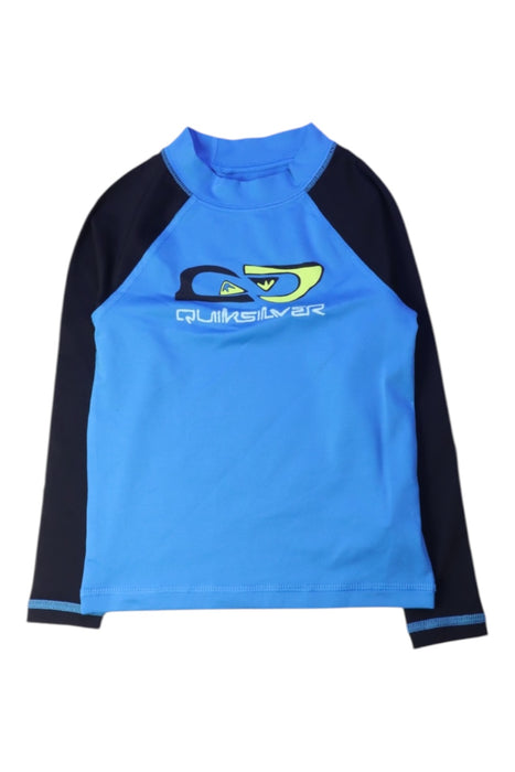 A Blue Rash Guards from Quiksilver in size 4T for boy. (Front View)