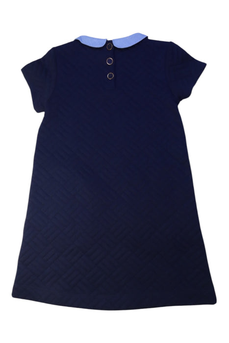 A Navy Short Sleeve Dresses from Cyrillus in size 8Y for girl. (Back View)