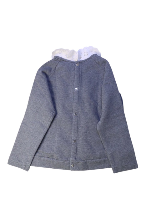 A Grey Long Sleeve Tops from Jacadi in size 6T for girl. (Back View)