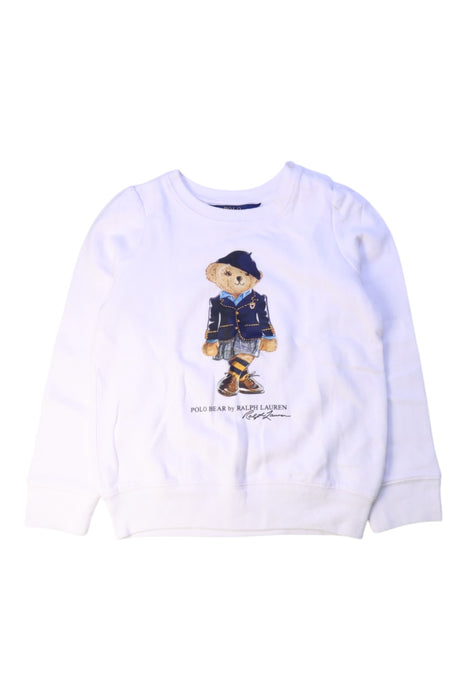 A White Crewneck Sweatshirts from Polo Ralph Lauren in size 6T for boy. (Front View)