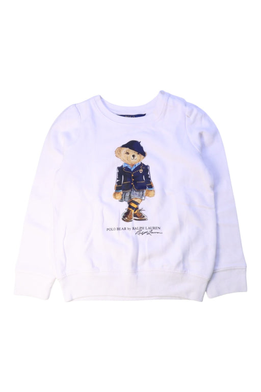 A White Crewneck Sweatshirts from Polo Ralph Lauren in size 6T for boy. (Front View)