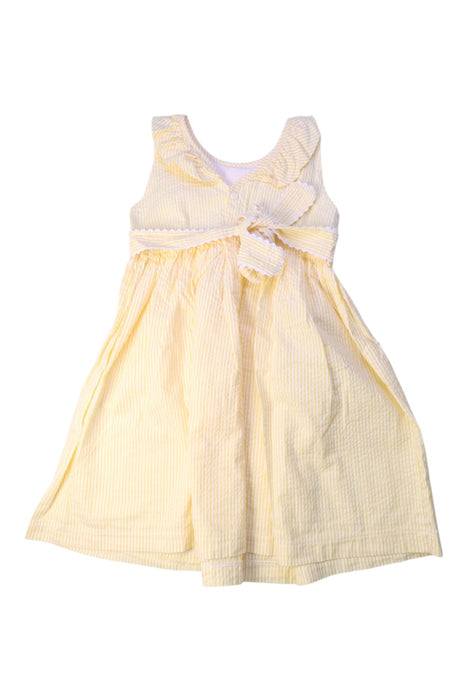 A Yellow Sleeveless Dresses from Confiture in size 5T for girl. (Back View)