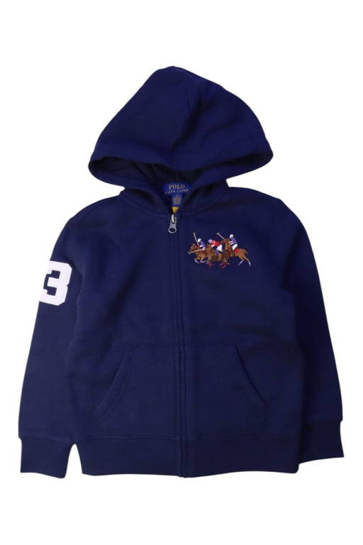 A Navy Hooded Sweatshirts from Polo Ralph Lauren in size 4T for boy. (Front View)