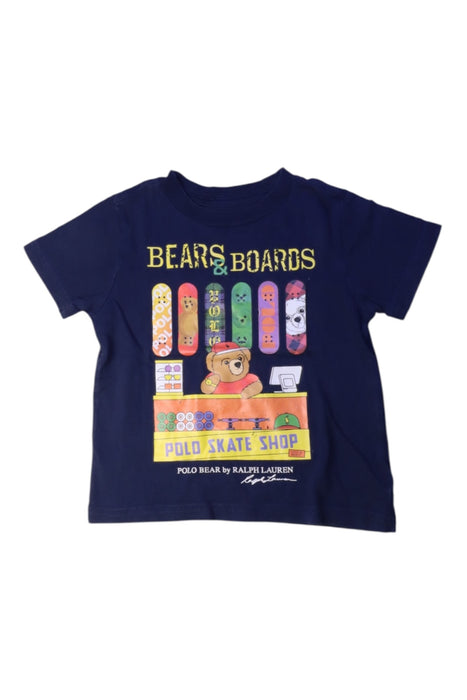A Navy Short Sleeve T Shirts from Polo Ralph Lauren in size 2T for boy. (Front View)