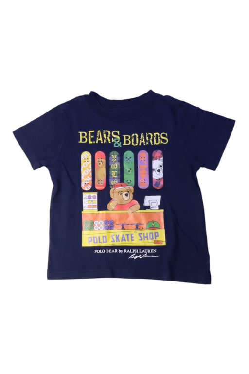 A Navy Short Sleeve T Shirts from Polo Ralph Lauren in size 2T for boy. (Front View)