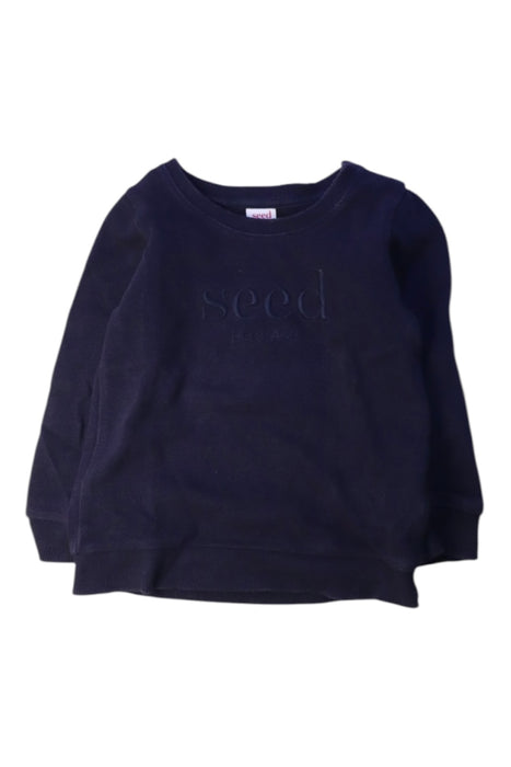 A Navy Crewneck Sweatshirts from Seed in size 18-24M for boy. (Front View)
