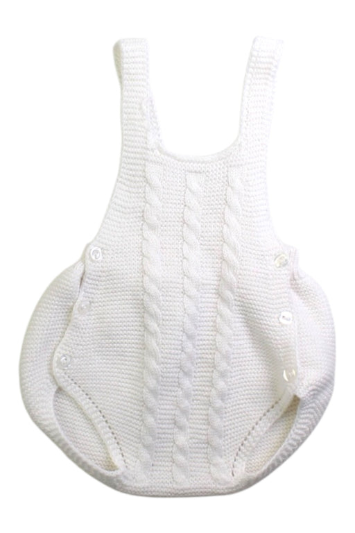 A White Overall Shorts from Juliana in size 6-12M for neutral. (Front View)